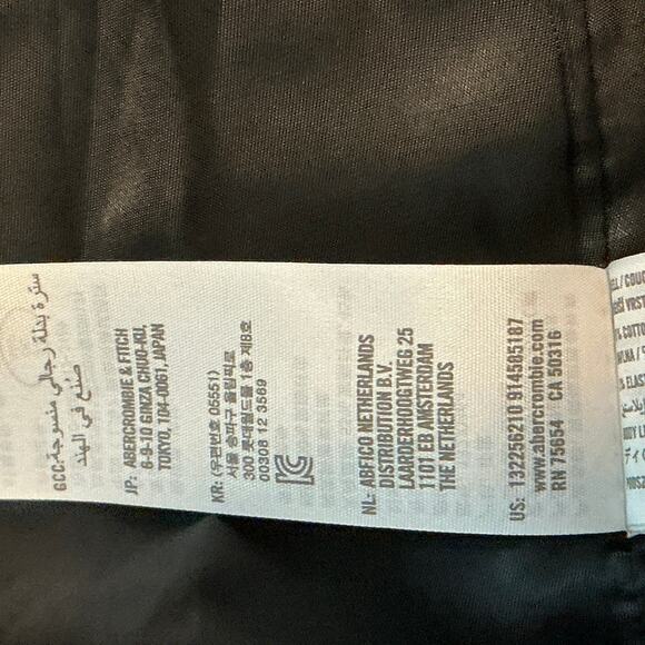 Abercrombie & Fitch Men’s Stretch Blazer Suit Jacket Black Single Breasted Large - Picture 14 of 15